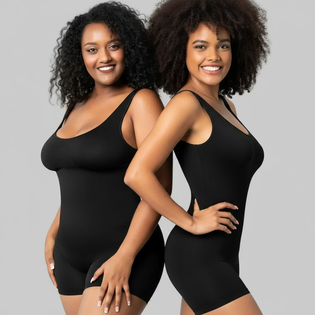 Scoop Neck Wide Strap Shaping Romper eprolo