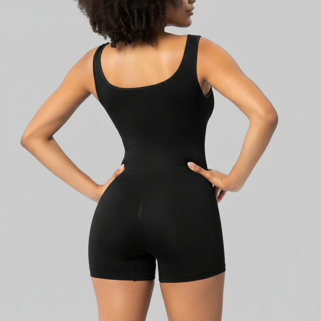 Scoop Neck Wide Strap Shaping Romper eprolo