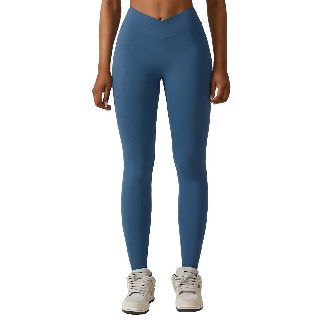 Butt lift fitness pants women quick drying tight running sports pants pocket nude high waisted yoga pants eprolo