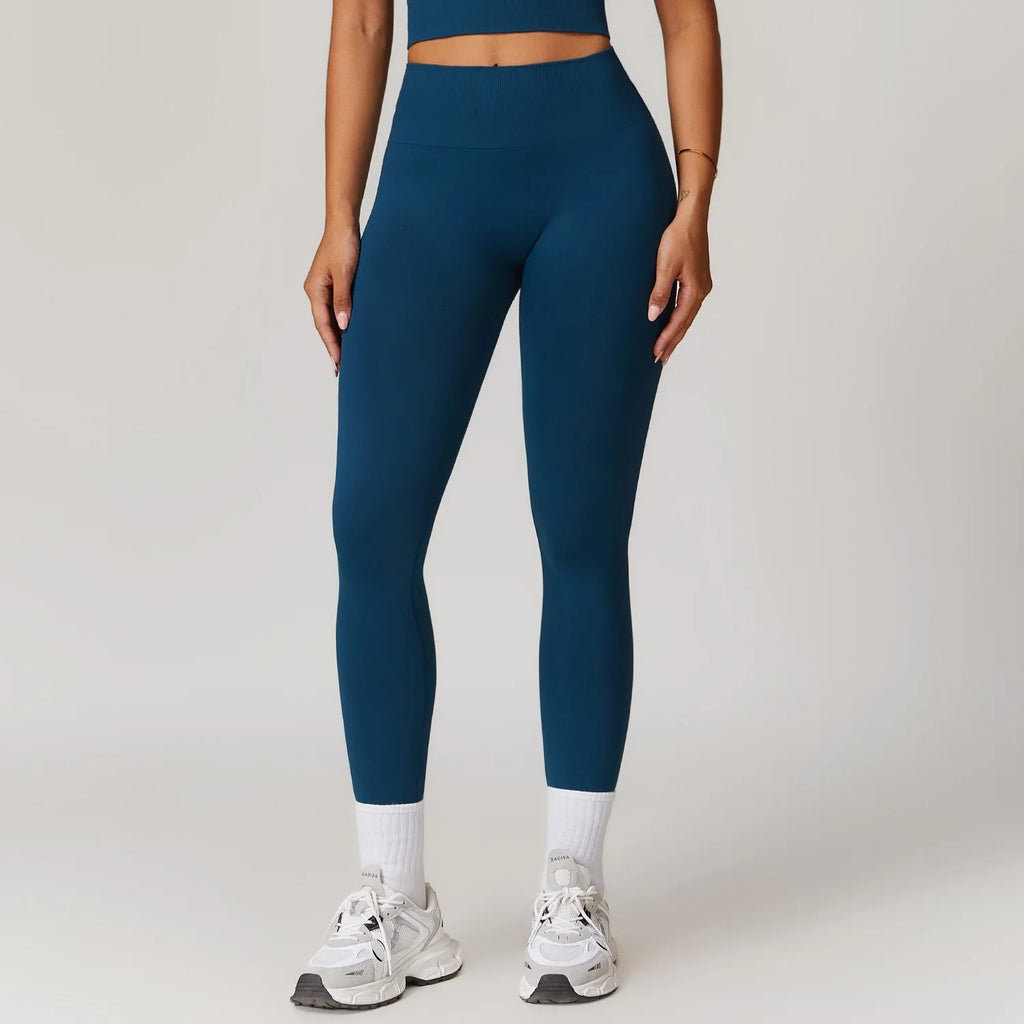 High-Waisted Butt-Lifting Yoga Pants with Ribbed Waistband for Tummy Control and Fitnes eprolo