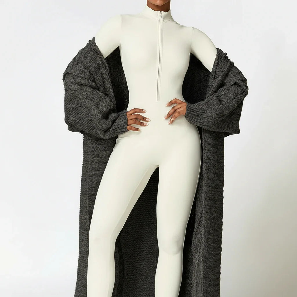 Sculpt Motion Velvet Warm Jumpsuit – Combinaison Chaude zippée ajusté eprolo